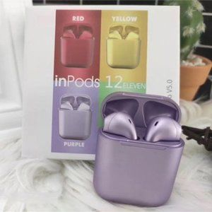 Purple Inpods 12 TWS Bluetooth Wireless Earbuds